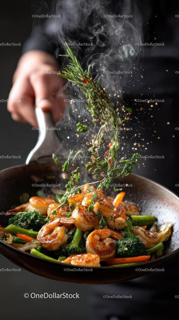 Vibrant Shrimp and Vegetable Stir-Fry with Fresh Herbs
