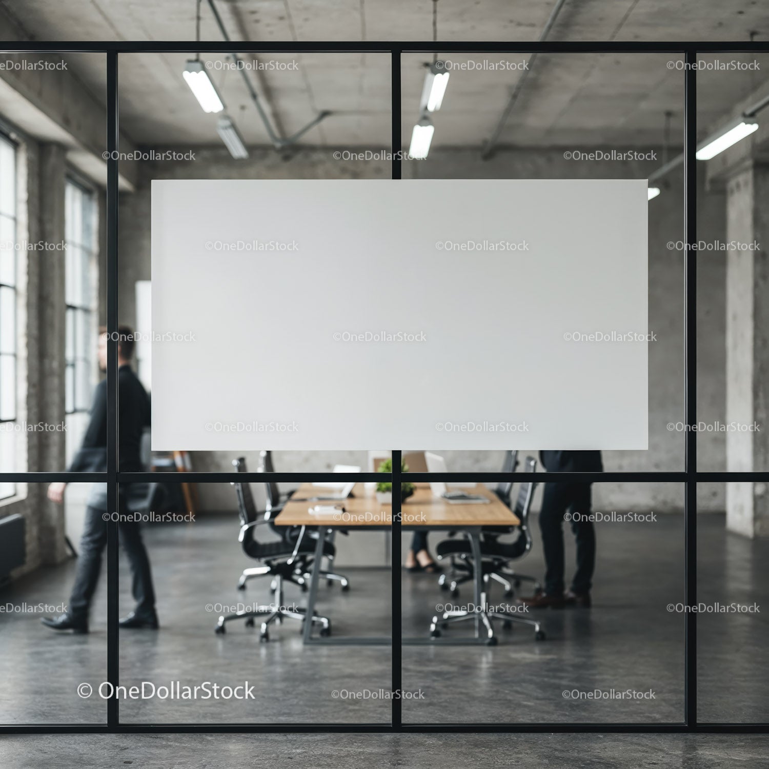 Modern Office Meeting Room with Glass Partition