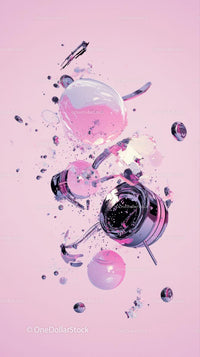 Beauty Products and Makeup Items Spinner with Pastel Pink Background