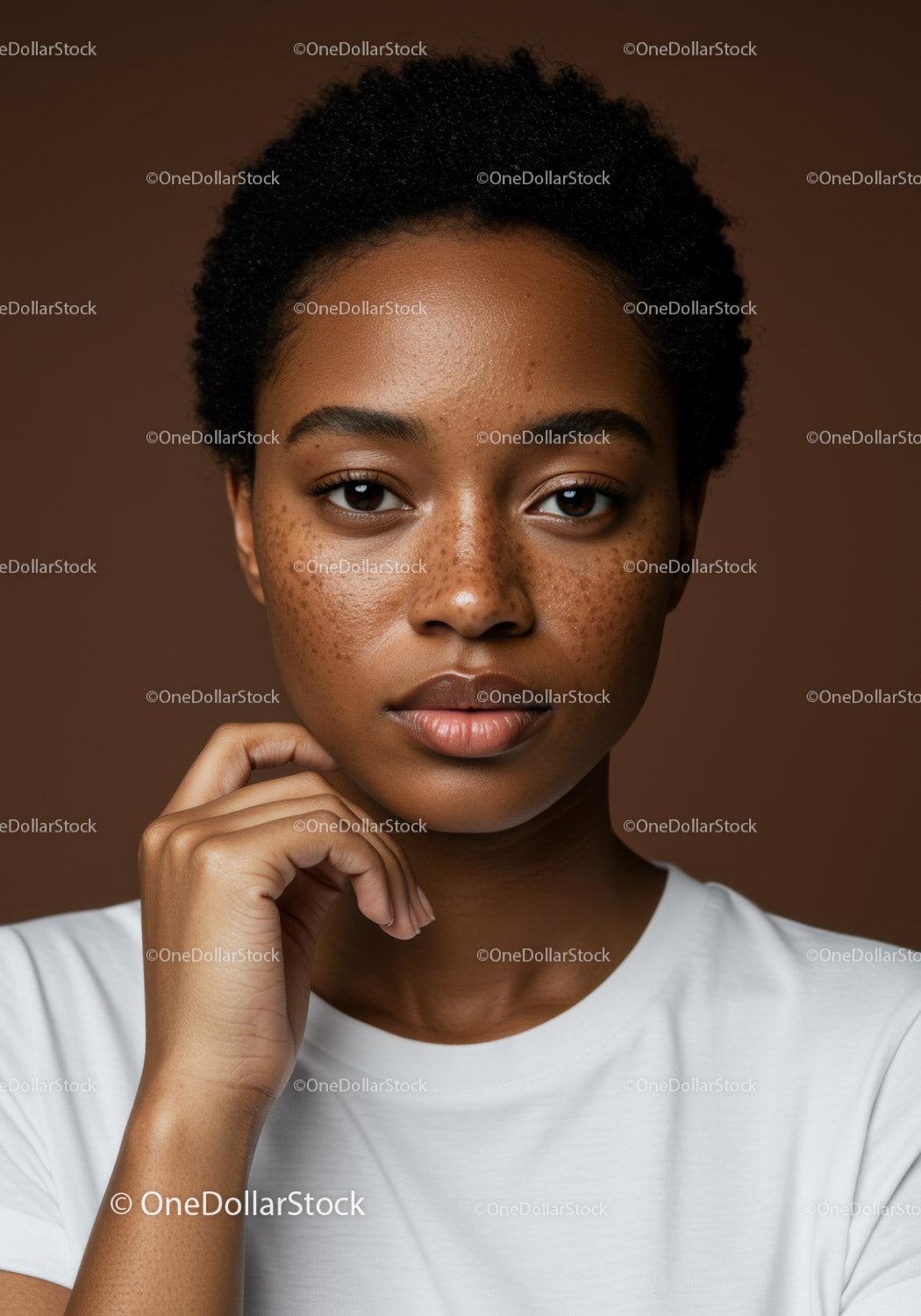 Portrait of a Young Woman with Freckles and Natural Beauty