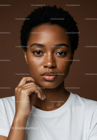 Portrait of a Young Woman with Freckles and Natural Beauty