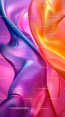 Vibrant Abstract Fabric with Flowing Silky Textures and Color Blends