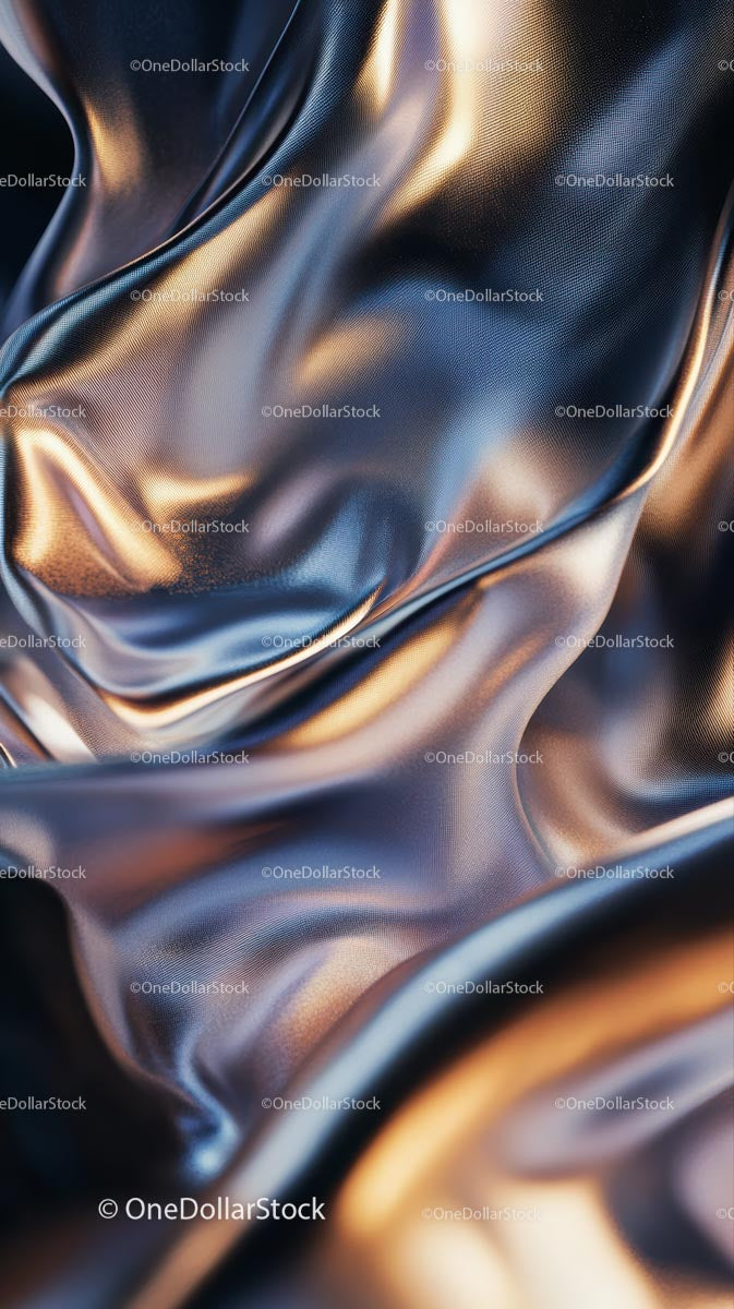 Luxurious Metallic Fabric with Glossy Silk Texture