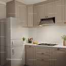 Modern Kitchen with Beige Cabinets and Stainless Steel Appliances