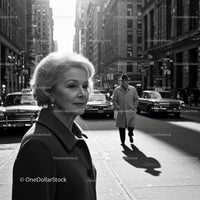 Urban Street Scene Featuring Elderly Woman in City Environment