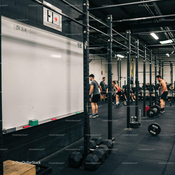 Group Workout Session in Modern Functional Fitness Gym JPG Mockup Image