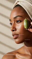 Close-Up of a Woman Receiving Facial Massage for Healthy Glowing Skin