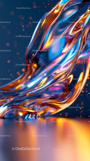Dynamic Flow of Colorful Liquid Sculpture with Bright Highlights