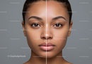 Close Up of a Beautiful Woman's Face with Flawless Skin and Symmetry