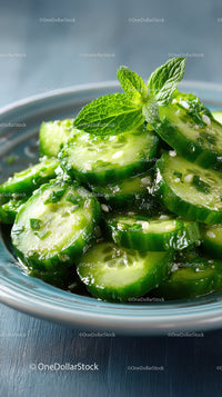 Fresh Cucumber Slices in a Bowl for Healthy Refreshing Snack