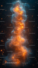 Colorful Cosmic Nebula in Deep Space with Bright Stars