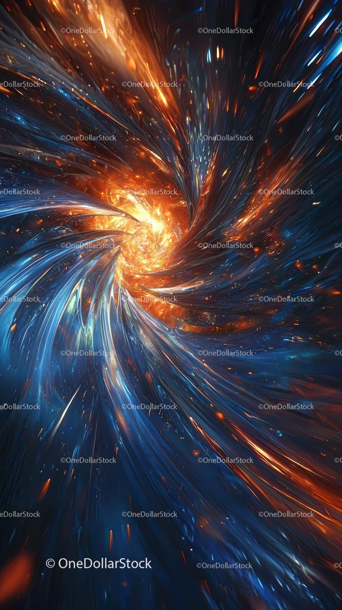 Dynamic Cosmic Space Burst with Vibrant Light Trails