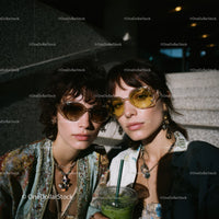 Fashionable Women in Sunglasses Enjoying Outdoor Summer Day