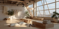 Bright Modern Loft with Indoor Plants and Scenic City Views