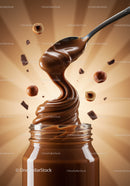 Swirling Chocolate Spread with Hazelnuts and Pieces