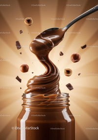 Swirling Chocolate Spread with Hazelnuts and Pieces