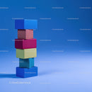 Colorful Stack of Toy Blocks in Bright Arrangement for Kids Playroom