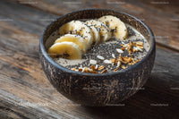Banana Chia Seed Smoothie Bowl with Nuts and Oats