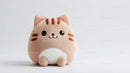 Cute Plush Cat Toy with Large Black Eyes and Pink Nose