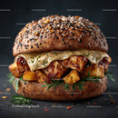 Gourmet Chicken Sandwich with Melted Cheese and Fresh Herbs
