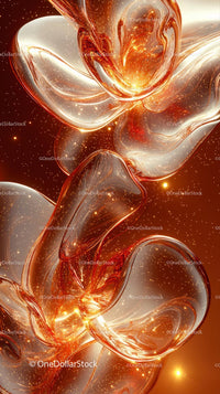 Vibrant Abstract Heart Art with Glowing Fractal Shapes