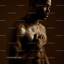 Artistic Male Portrait with Body Paint and Sculptural Makeup