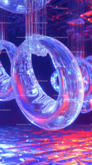 Vivid Illuminated Glass Sculpture with Neon Light Effects