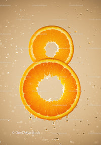 Fresh Orange Slices Floating in Water Drops