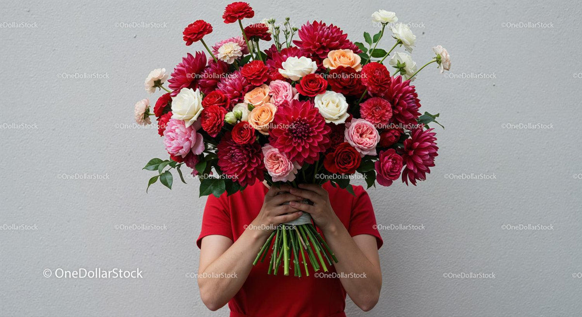 Person Holding Large Bouquet of Vibrant Flowers