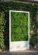 Modern Green Moss Wall Art with Geometric Design for Exterior Use