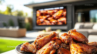 Crispy Fried Chicken Wings on Outdoor Patio during Summer