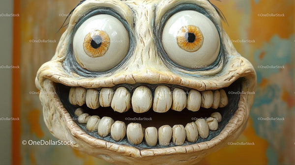 Large Cartoon Face With Wide Grin