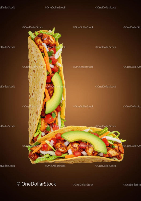 Delicious chicken tacos with fresh vegetables and avocado
