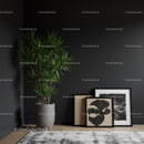 Tall Green Dracaena Plant with Framed Botanical Artwork in Modern Interior