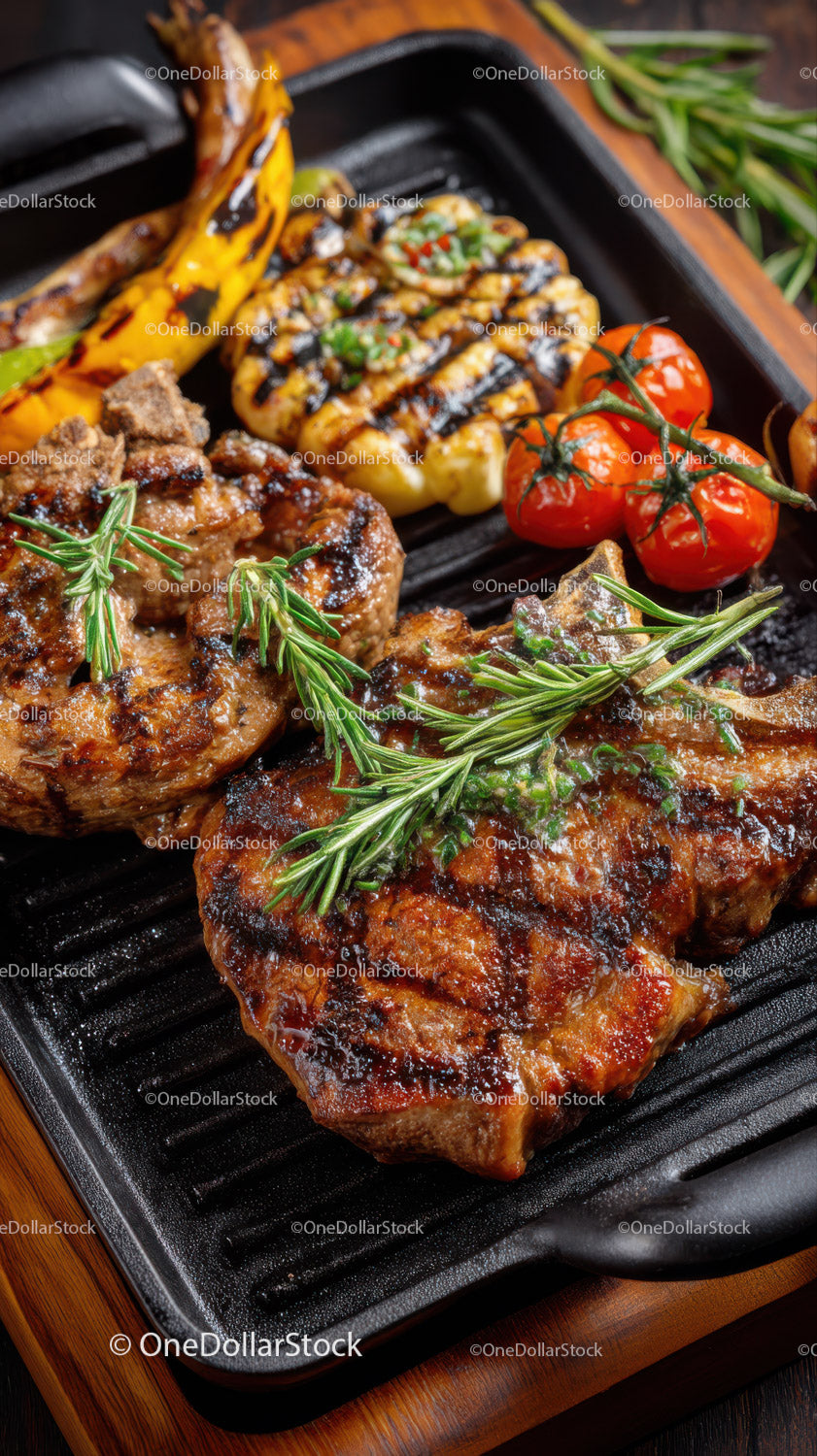 Juicy Grilled Steak with Roasted Tomatoes and Fresh Herbs