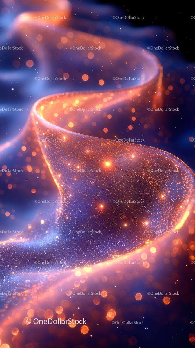 Vibrant Abstract Light Trails with Sparkling Particles