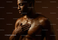 Elegant African Woman Applying Skin Lotion in Beauty Portrait