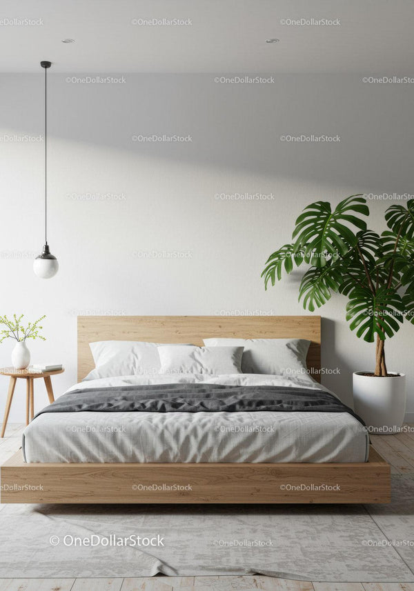 Modern Bedroom with Monstera and Minimalist Decor