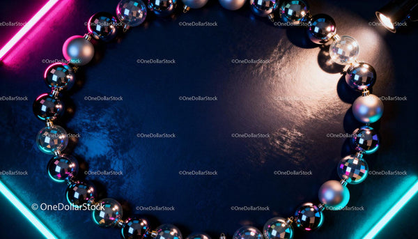 Heart shape formed by shiny Christmas ornaments lights