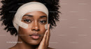 Close-up of a Woman with Eye Patches for Skincare and Facial Treatment