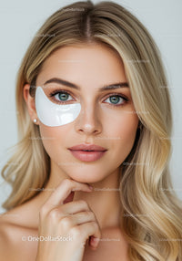 Close-Up Portrait of a Beautiful Young Woman with Blue Eyes