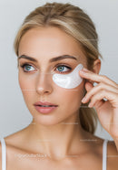 Close-up of Young Woman Applying Under-Eye Gel Patch for Skin Rejuvenation