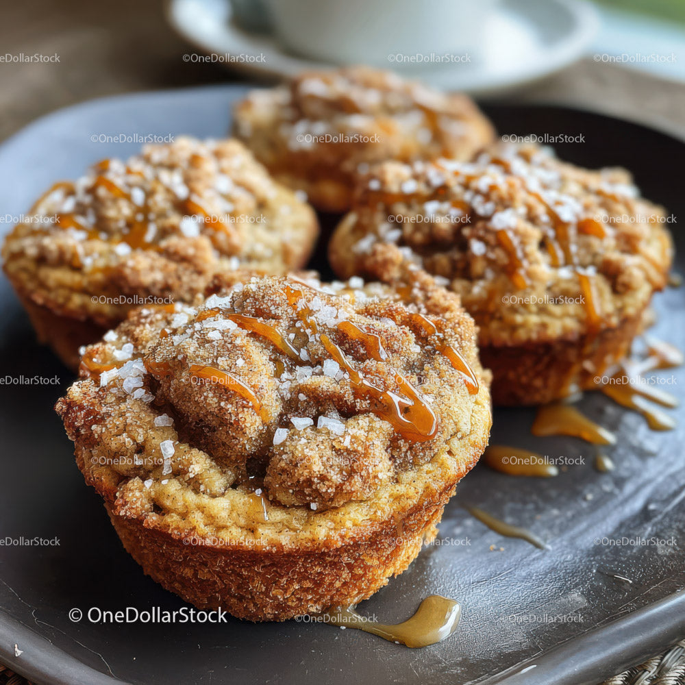 Muffinki z karmelem, jabłkami i kruszonką cukrową