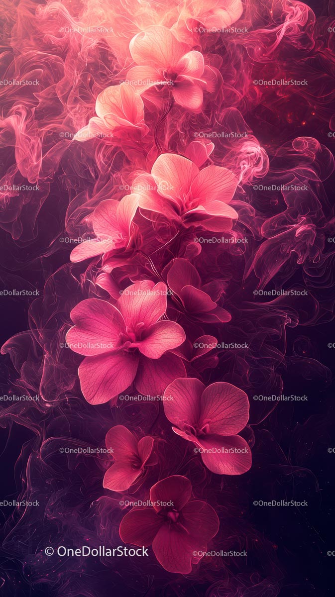 Elegant Pink Orchid Flowers with Colorful Floral Arrangement