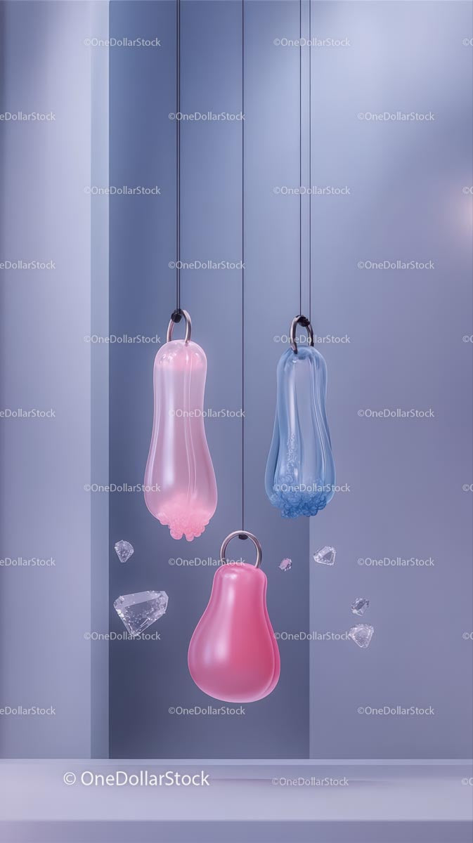 Colorful Bubble Balloons Hanging in Modern Minimalist Display