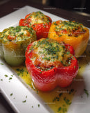 Colorful Baked Stuffed Bell Peppers with Cheese and Herbs