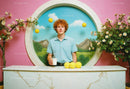 Young Man with Coffee and Tennis Balls in Vibrant Whimsical Scene