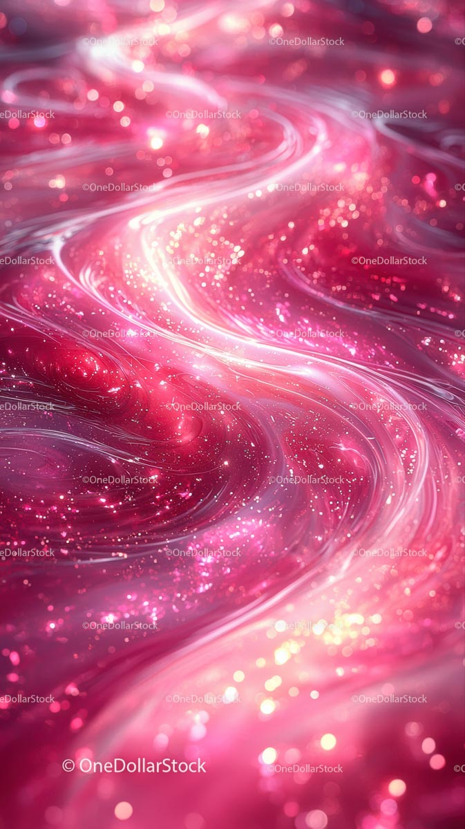 Abstract Pink Swirling Lights with Sparkling Particles for Digital Design