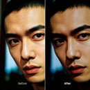 Before and after Dark Portraits LUT Pack effect