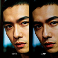 Before and after Dark Portraits LUT Pack effect